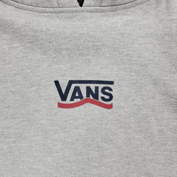 Vans Off The Wall Hoodie Youth L Gray Spell Out‎ Logo Kangaroo Pouch Pullover - Picture 10 of 15